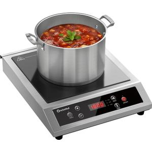 Stainless Steel Induction Cooktop, Professional-Grade Portable Induction Burner with Precise Temperature Control, 10-Hour Timer, 1800W Powerful Countertop Hot Plate