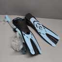 Cressi Snorkeling Set- Short Adjustable Fins, Silicone Mask, and Dry Snorkel- Compact for Travel- Adventure Set- Designed in Italy (Large-X-Large, Clear/Ice Cyan)
