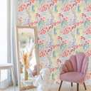 Floral Peel and Stick Wallpaper 9.8' x 15.75'' Colorful Flowers Peel and Stick Wallpaper Watercolor Abstract Wildflower Contact Paper for Bedroom Living Room Furniture Decorative