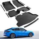 Floor Mats & Cargo Liner for Honda Civic Hatchback 2022 2023 2024 2025 2026, 9 Pcs TPE Car Mat for 2022-2026 Honda Civic All Weather Floor Mats Trunk Cargo Mat & Door Sill Protector