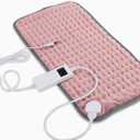 Heating Pad, Electric Heating Pads for Pain Relief and Cramps, 6 Heating Setting, Auto-Off, Machine Washable, Moist Dry Heat Options,Gifts for Women, Men, Older (12 x 24'', Pink)