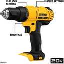 DEWALT 20V MAX Cordless Drill and Impact Driver, Power Tool Combo Kit , Includes 2 Batteries, Charger and Bag (DCK240C2), One Size