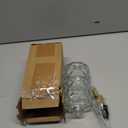 Mouthwash Dispenser for Bathroom, Luxury Diamond Glass Mouth Wash Container, Glass Mouthwash Dispenser Bottles with Cup, Auto-Flip Mouthwash Decanter, 12 Fl Oz, Clear, 1 Pack