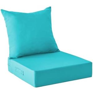 IPYNBAP Outdoor Cushions for Patio Furniture,Outdoor Seat Cushion Set 24 x 24 x 4 Inch,Waterproof & Fade Resistant Outdoor Chair Cushions,Deep Patio Chair Cushion with Removable Cover,Teal