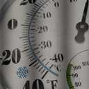 Indoor Outdoor Thermometer Large Waterproof Wall Patio Weather Thermometer No Battery Required Hanging Decor (White)