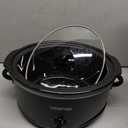 Gourmia Slow Cooker - 6 Quart Removable Ceramic Pot, Manual Controls with 3 Temperature Settings, Dishwasher Safe Crock and Glass Lid, Black