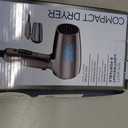 Conair Travel Hair Dryer with Dual Voltage, 1875W Compact Blow Dryer with Folding Handle, Gray