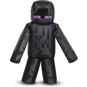Enderman Costume, Inflatable Minecraft Costumes for Kids, Child Size Fan Operated Expandable Blow Up Suit Black