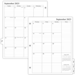 newestor 2025-2026 Monthly Planner Refill for 3 Ring Binder, Sep 2025 - Dec 2026, Two Pages Per Month, 8-1/2" x 11", Monarch/Folio Size 5