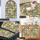 DKTIE Static Cling Decorative Window Film with Installation Tools Non Adhesive Privacy Film, Stained Glass Window Film for Bathroom Shower Door Heat Cotrol Anti UV, 17.7 x 78.7 Inch (Yellow)