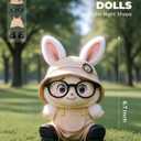 4pcs Dolls Outfit Set, Hat & Overalls for 17 cm Doll Clothes Accessories Suit, Stylish Clothes for Doll, Cute Outfits for Dress up Unique Style with Premium Fabric, Khaki