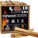 10lb Fatwood Fire Starter Sticks | 100% Natural Fire Starters for Campfires, Firepit, Fireplaces, BBQ, Wood Stoves | Easy Ignition w/Just 2 Sticks | Camping Essentials by Billy Buckskin (10lb Box)