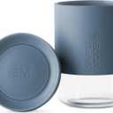 Simple Modern Clarity Cup | Glass Coffee Tumbler with 360 Lid and Silicone Sleeve | Iced Cold Brew and Tea Travel Mug | 12oz, Blue Dune