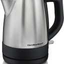 Hamilton Beach Electric Tea Kettle, Water Boiler & Heater, 1 L, Cordless, Auto-Shutoff & Boil-Dry Protection, Stainless Steel (40998)
