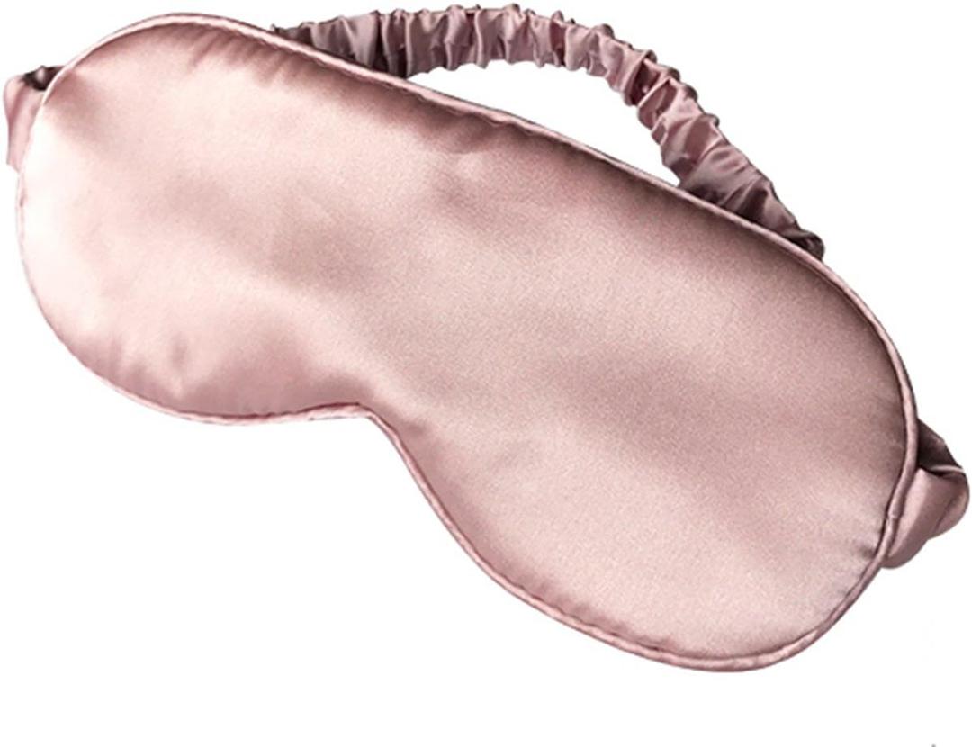 LULUSILK Mulberry Silk Sleep Eye Mask & Blindfold with Elastic Strap/Headband, Soft Eye Cover Eyeshade for Night Sleeping, Travel, Nap(Pink) (1 Count (Pack of 1))