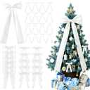 GZIXBDA 2Pcs White Satin Christmas Bows, Christmas Tree Topper Bow Door Garland Decorations Home Party Wedding Car Gift Cake Holiday Decor Supplies