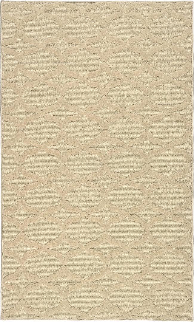 Garland Rug Sparta Non Slip Polypropylene 3 Ft. X 5 Ft. Biege Tan Area Rug- Ideal for Living Rooms & Hallways, Stylish & Durable for High-Traffic Areas