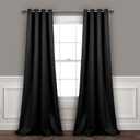 Lush Decor Insulated Grommet Blackout Window Curtain Panels, Pair, 52" W x 95" L, Black - Classic Modern Design - Chic Window Decor - Long Curtains For Living Room, Bedroom, Or Dining Room