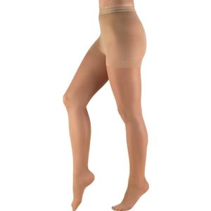 Truform Sheer Compression Pantyhose, 8-15 mmHg, Women's Shaping Tights, 20 Denier, Beige, Queen Plus