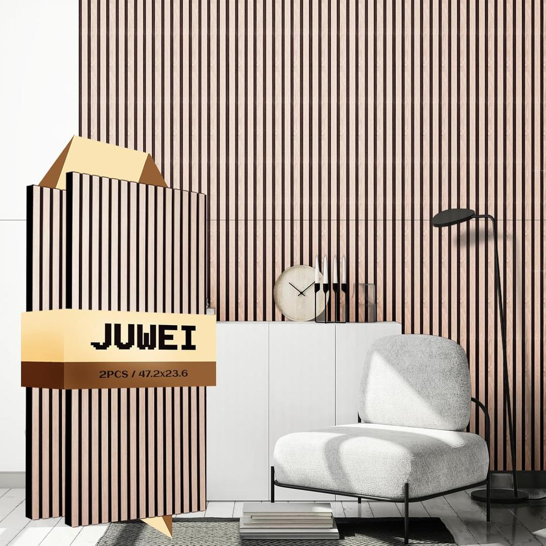 Acoustic Wood Slat Wall Panels, 2-Pack  47.2 x 23.6 x 0.7 Inches, Sound Absorbing Wood Panels for Modern Interiors  Covers 15.5 Sq. Ft. (13# Classic Oak)