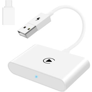 Wireless Carplay Adapter for Apple Carplay Wireless Adapter Convert Wired to Wireless CarPlay Dongle for Wireless Control Plug & Play Fit for Cars from 2015 for iPhone, White