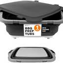Drip EZ Collapsible BBQ Prep Tub- for Meal Prep Marinating Food Storage - Includes Cutting Board & Locking Lid - (1) OG - Black