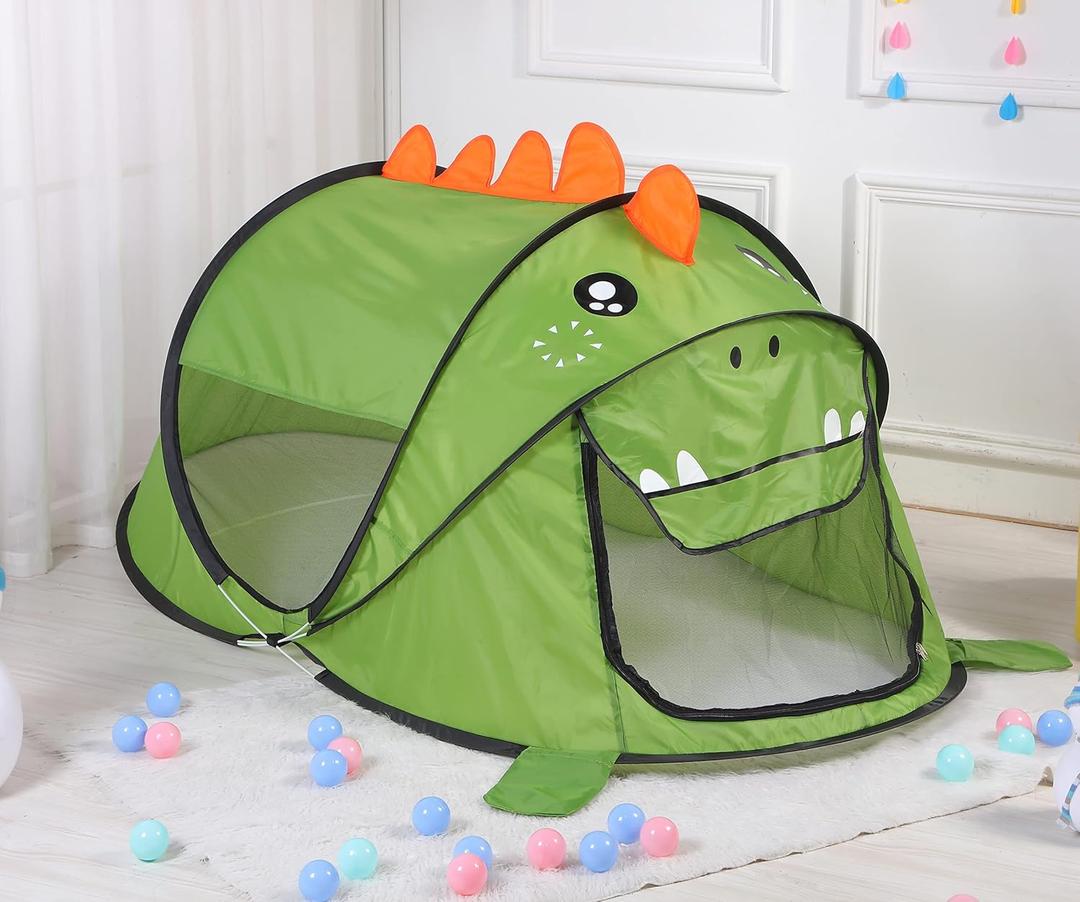 Kids Play Tents Collapsible Tent for Boys Girls Gift - Large Foldable Playhouse Indoor/Outdoor Fun - Pop up Tent Toys for Age 1 and up Child Birthdays Presents (Dinosaur)
