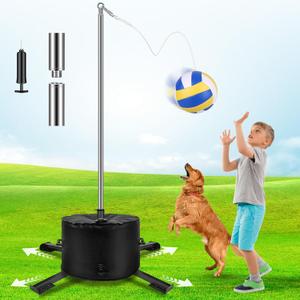 Tetherball Set,Tetherball Ball and Rope Pole 9.5ft with Sturdy Base,Portable Tetherball Set Heavy Duty for Outdoor Backyard Dogs Lawn Tetherball Game Beach Adjustable Tetherball Sets Equipment Kit