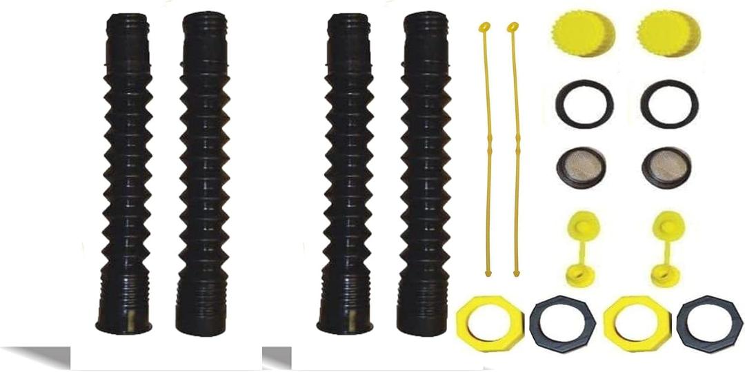 EZ-POUR HI-FLO Spout Replacement With Extension & Vent Kit (Pack of 2) | Fits 1-3/4" Openings | Compatible With All EZ-POUR Adapters | Allows for FAST Flow & Extends to be a 16 Spout | Fits Water Jugs Or Gas Cans (40051)