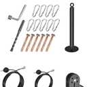Wall Mounted Pulley System, Low Cable Machine Pulley System for LAT Pulldown, Biceps Curl Home Gym Equipment with Fitness Pull Down Bar, Tricep Rope