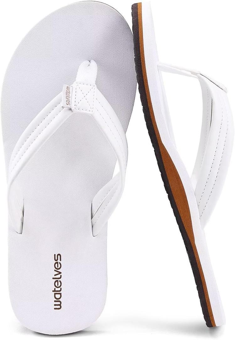 WateLves Womens-Flip-Flops-Thong-Sandals-Beach-Shoes Light and Comfortable for Vacation Walking-Bathroom-Pool (Black), 40