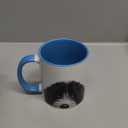Funny Bernedoodle Peeking Dog Mom Dad Owner Ceramic Mug, Blue/White