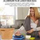PRETYZOOM Kraft Bento Bag 12.20X11.81X4.33In Reusable Lunch Box Bag Environmentally-Friendly Insulated Cooler Tote Foldable Lightweight for Work Picnic