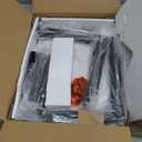 C Shaped End Side Table, Small Oval Couch Sofa Table for Bed, Snack Side Table with Metal Frame, TV Tray Table with White Marble for Small Space, Living Room, Bedroom, Bedside, Black