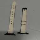 STIROLL Slim Leather Bands Compatible with Apple Watch Band 38mm 40mm 41mm 42mm(Series 11 10), Top Grain Leather Watch Thin Wristband for iWatch SE 9 8 7 6 5 4 3 2 1 (Beige Black)