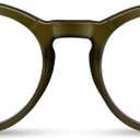 2SeeLife Large Round TR-90 Reading Glasses for Men & Women Medium-Large Fit, Durable, Spring Hinges, Blue Light Readers, Green, +0.50