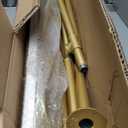 DR.IRON Gold Pipe Clothing Racks with Shelves, Wall Mounted Heavy Duty Gold Clothes Rack with Double Hanging Rods for Hanging Clothes, Laundry Room