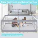 Fshibila 79" 79" Extra Large Baby Playpen, Baby Playard for Babies and Toddlers, BabyFence Play Pens for Indoor & Outdoor, Sturdy Safety Play Yard with Soft Breathable Mesh, Anti-Fall, Grey