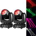 90W LED Moving Head DJ Lights Mini Beam Stage Lights 2 Pack RGBW 4IN1 DMX 512 12CH Sound for Disco Party Stage Lighting