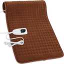 Deepsoon Heating Pad,Electric Heating Pads for Back,Neck,Moist Heating Pad for Abdomen Shoulder Knee Legs,Dry/Moist Heat&Auto Shut Off,Mother's Day Birthday for Men and Women,Brown,33x17 Inch