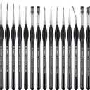 PANDAFLY Detail Paint Brushes Set, 15pcs Miniature Brushes for Fine Detailing & Art Painting - Acrylic, Oil, Watercolors & Paint by Number, Models, Face, Nail, Craft