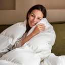 baisihan Luxury Goose Down Comforter - King Size - 800 Fill Power - Ultra Soft Hotel Collection Duvet Insert Warmth - 30°F to 60°F -Cotton Cover - Corner Tabs - Baffle Box - Winter Use - White