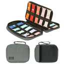 Small USB Cable Organizer Bag Compact Data Cable Storage Pouch for Chargers Power Bank and Accessories Lightweight Travel Case Gray