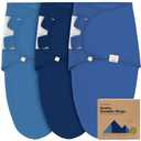 3-Pack Organic Baby Swaddle Sleep Sacks - Swaddles for Newborns, Infant 0-3 Months, Baby Girls, Boys, Soft & Snug Newborn Sleep Sack, Nursery Swaddling Blankets (Frost,  One Size (0-3 months))