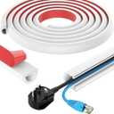 78 Inch Wall Cord Hider, Silicone Self Adhesive Cable Hider Cord Cover, Flexible Wire Covers for Cords Cable Cover Cable Concealer for Wires W0.59 H0.39 White