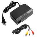 Power Supply and Cable Compatible with N64, AV Cable for N64, AC Power Supply Adapter and AV Composite Video Cable Cord Compatible with N64