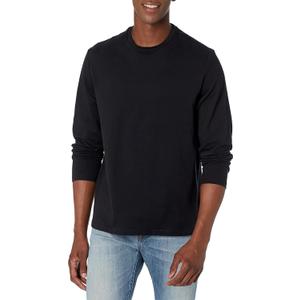 Amazon Essentials Men's Regular-Fit Crewneck Long-Sleeve T-Shirts (Large, Black)
