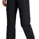 Hugut Women's Hiking Pants Quick Dry Lightweight Cargo Pants UPF 50 Water Resistant Zipper Pockets Golf Travel Work Camping (Large, Black)
