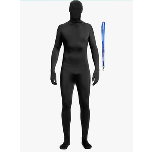 Full Bodysuit Include Zipper Helper Unisex Spandex Stretch Adult Costume Zentai Disappearing Man Body Suit, Size S/M