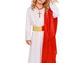 Simple polymer 6 Pcs Jesus Costume for Kid Biblical Christ Robe Set Shepherd and Greek God Costume for Easter Halloween Standard Size
